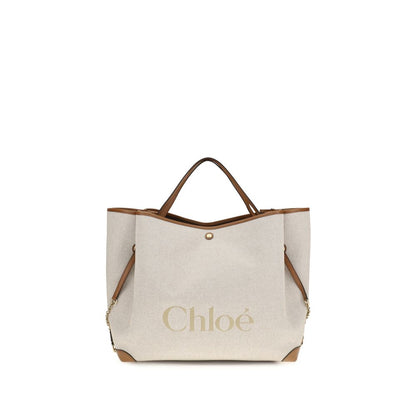 Chloé Beige Cotton Large Carry Tote Bag
