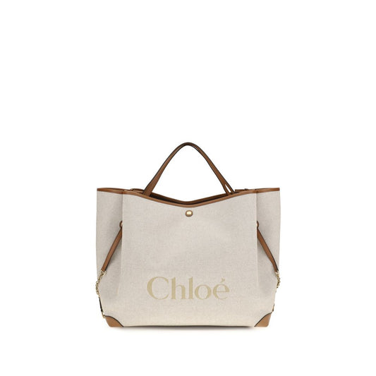 Chloé Beige Cotton Large Carry Tote Bag
