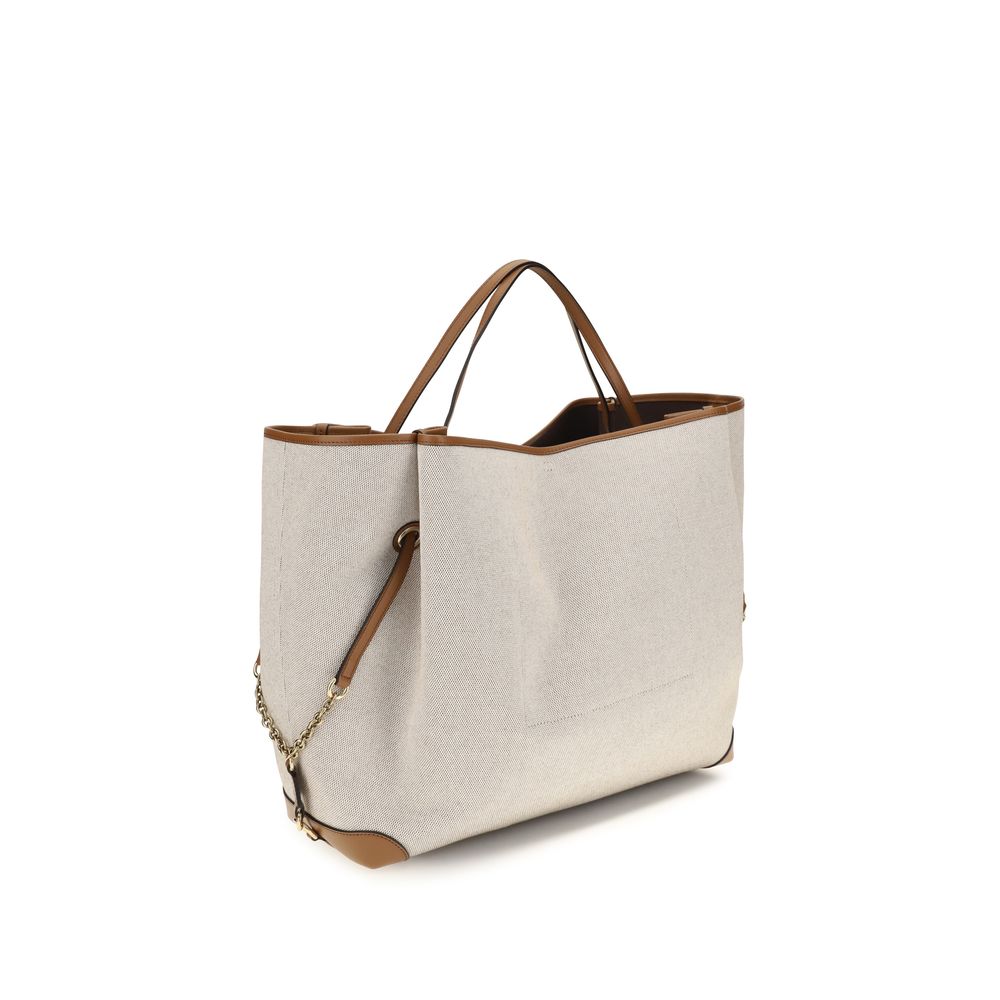 Chloé Beige Cotton Large Carry Tote Bag