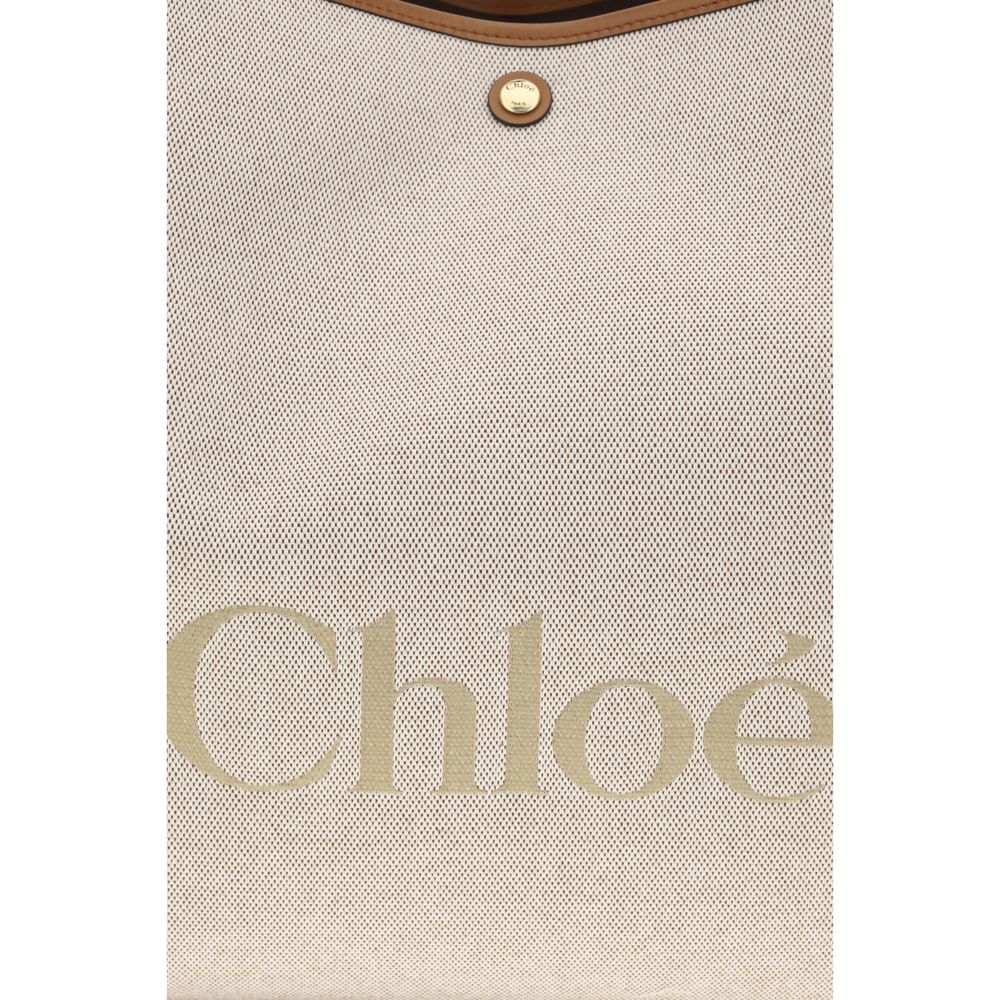 Chloé Beige Cotton Large Carry Tote Bag