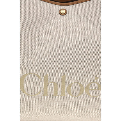 Chloé Beige Cotton Large Carry Tote Bag
