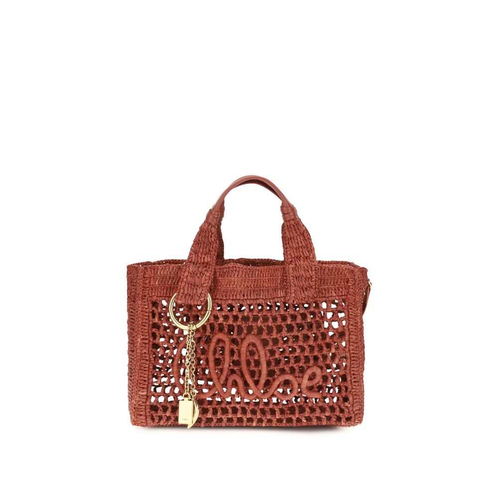 Chloé Raffia Small Summer Banana East-West Tote Bag
