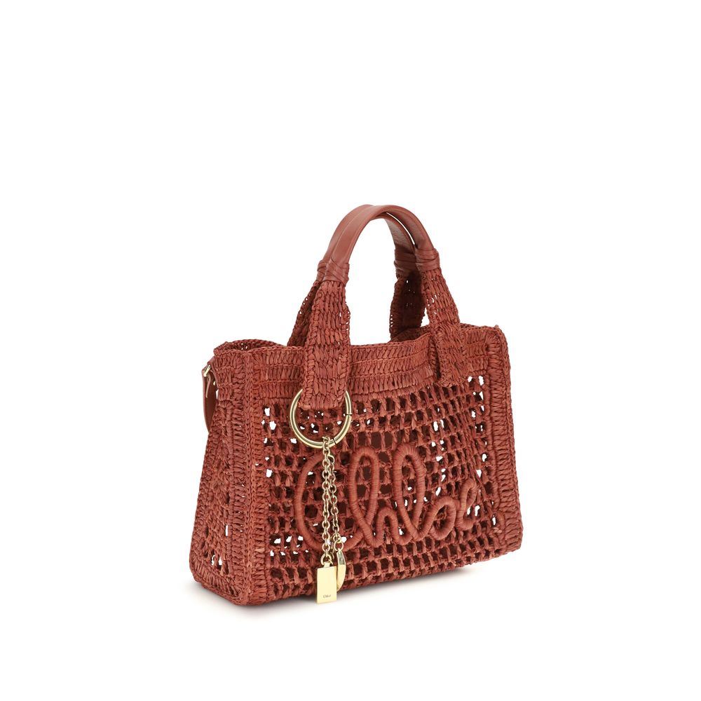 Chloé Raffia Small Summer Banana East-West Tote Bag