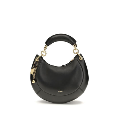 Chloé Black Calf Leather Marcie Shoulder Bag