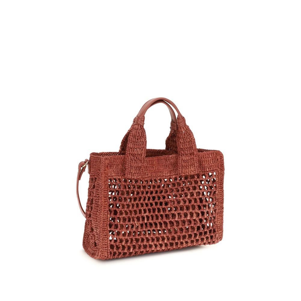 Chloé Raffia Small Summer Banana East-West Tote Bag
