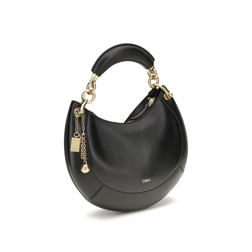 Chloé Black Calf Leather Marcie Shoulder Bag
