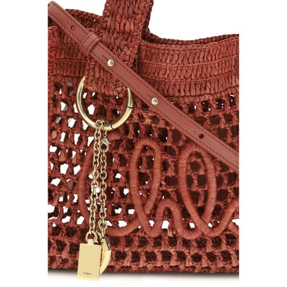 Chloé Raffia Small Summer Banana East-West Tote Bag