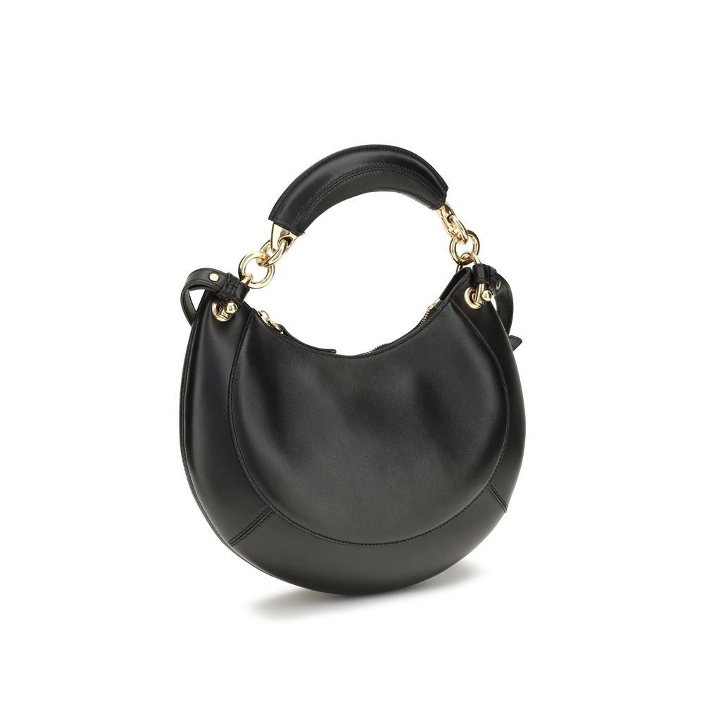 Chloé Black Calf Leather Marcie Shoulder Bag