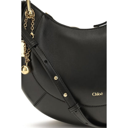 Chloé Black Calf Leather Marcie Shoulder Bag