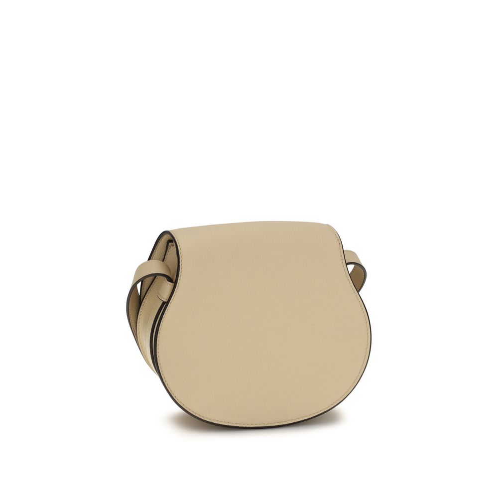 Chloé Beige Calf Leather Small Marcie Shoulder Bag
