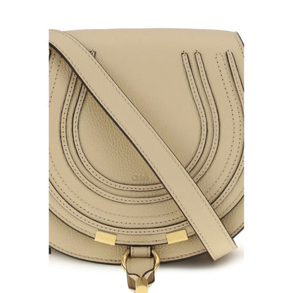 Chloé Beige Calf Leather Small Marcie Shoulder Bag