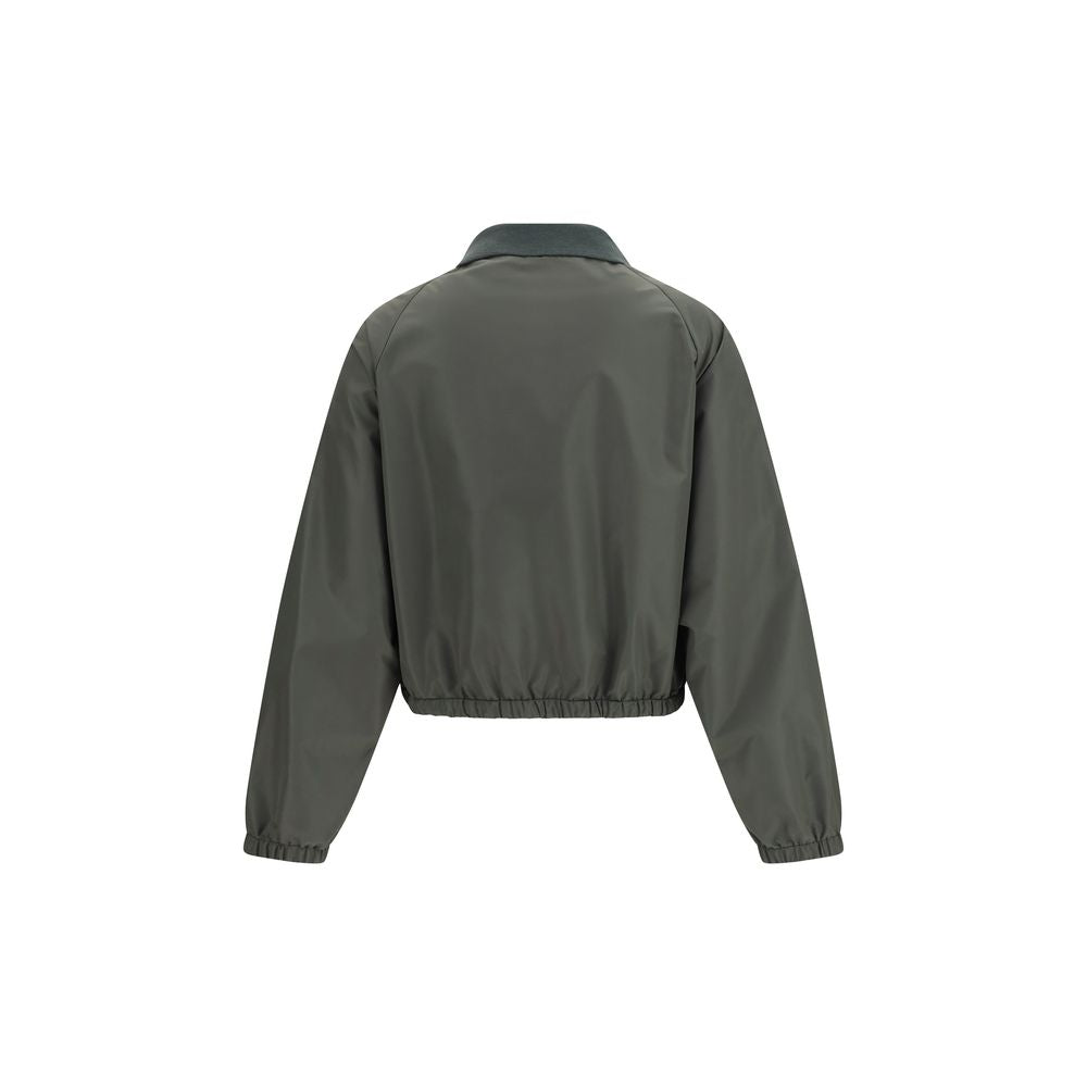 Miu Miu Forest Green Technical Fabric Blouson Jacket