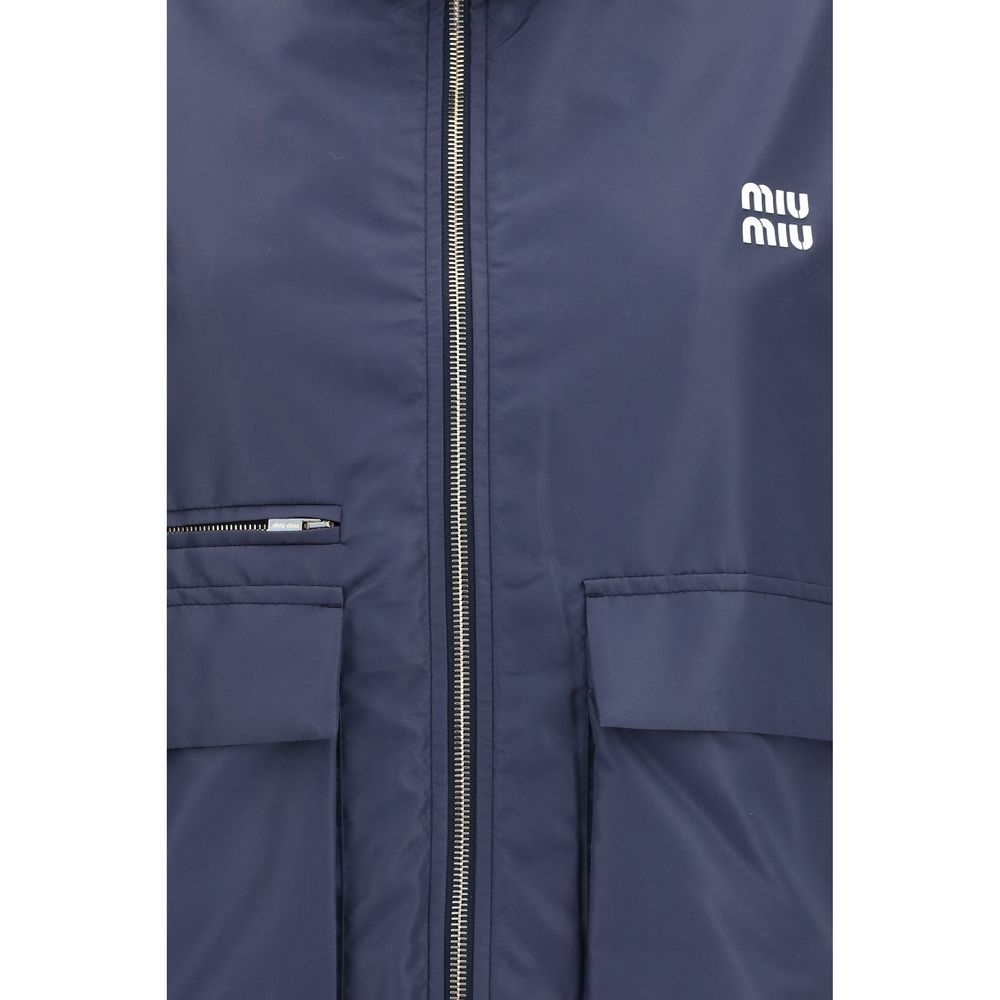 Miu Miu Blue Technical Canvas Jacket
