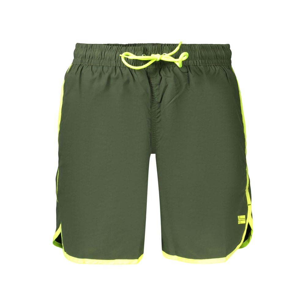 Norway 1963 Green Men's Swim Boxer Shorts with Elastic Waistband