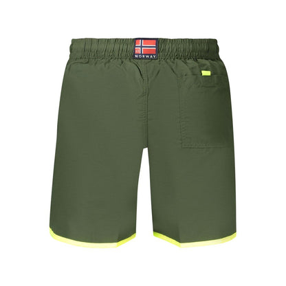 Norway 1963 Green Men's Swim Boxer Shorts with Elastic Waistband