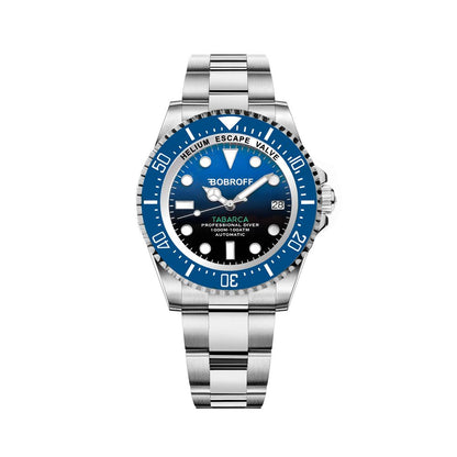 Bobroff Tabarca Men's Automatic Diver Watch – Silver Steel Bracelet