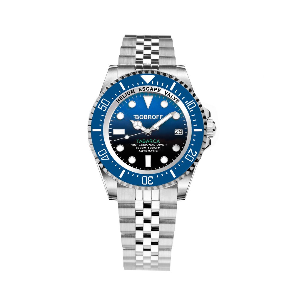 Bobroff Tabarca Men's Automatic Diver Watch – Silver Steel Bracelet