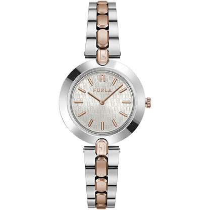 Furla Link Logo Women's Watch – All-Grey Steel Bracelet, 34mm
