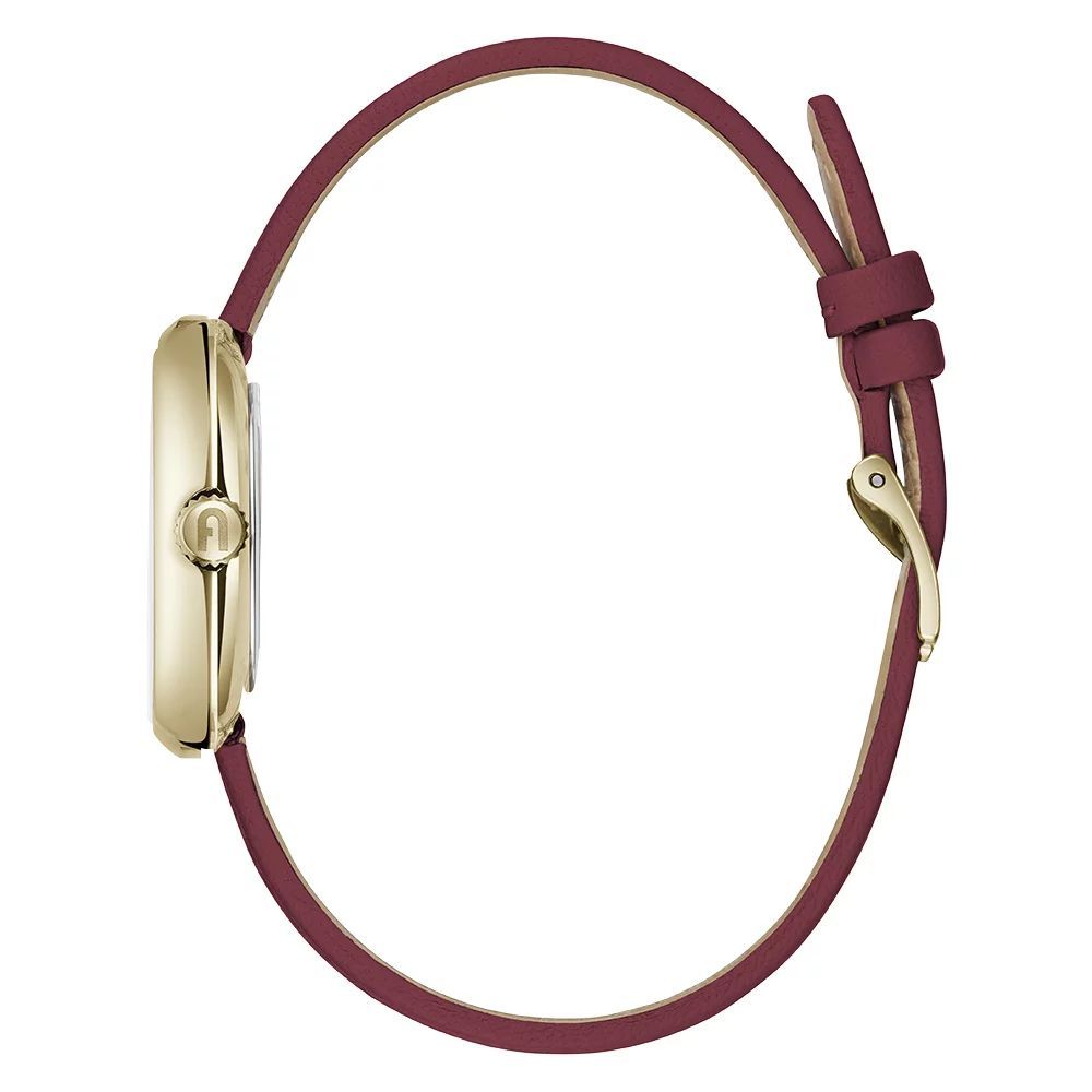 Furla Dress Women's Watch – Red Leather Strap, Gold-Tone Case, 32mm