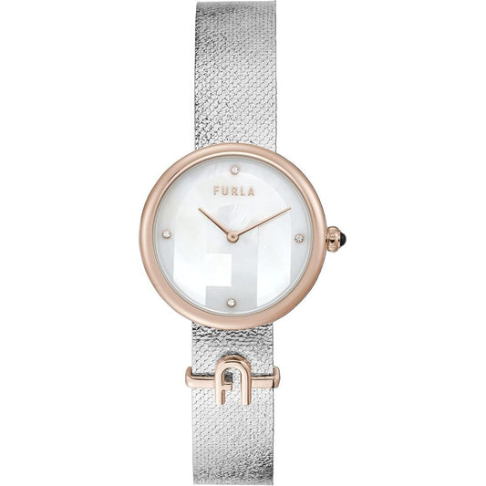 Furla Dress Women's Watch – Grey Steel Bracelet, Rose-Gold Case, 32mm