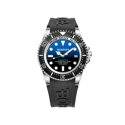 Bobroff Tabarca Men's Automatic Diver Watch – Black Rubber Strap