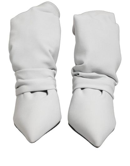 Dolce & Gabbana Gray Stretch Socks Heels Ankle Boots