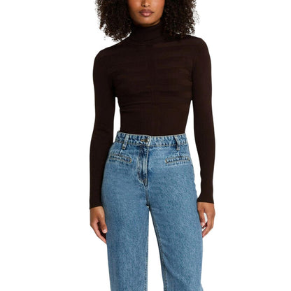 Morgan De Toi Brown Viscose Turtleneck Sweater