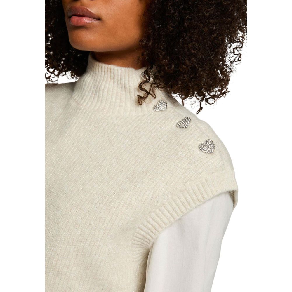 Morgan De Toi Beige Polyester Sleeveless Sweater - Model 252-MSARA