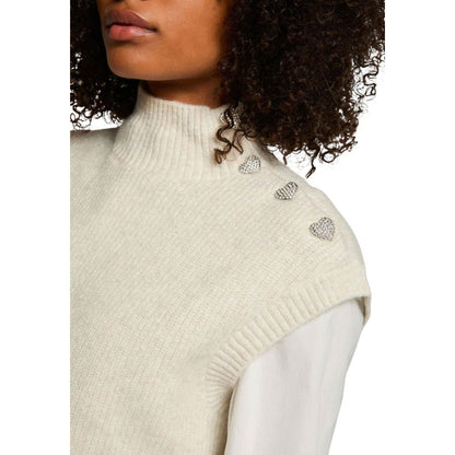 Morgan De Toi Beige Polyester Sleeveless Sweater - Model 252-MSARA