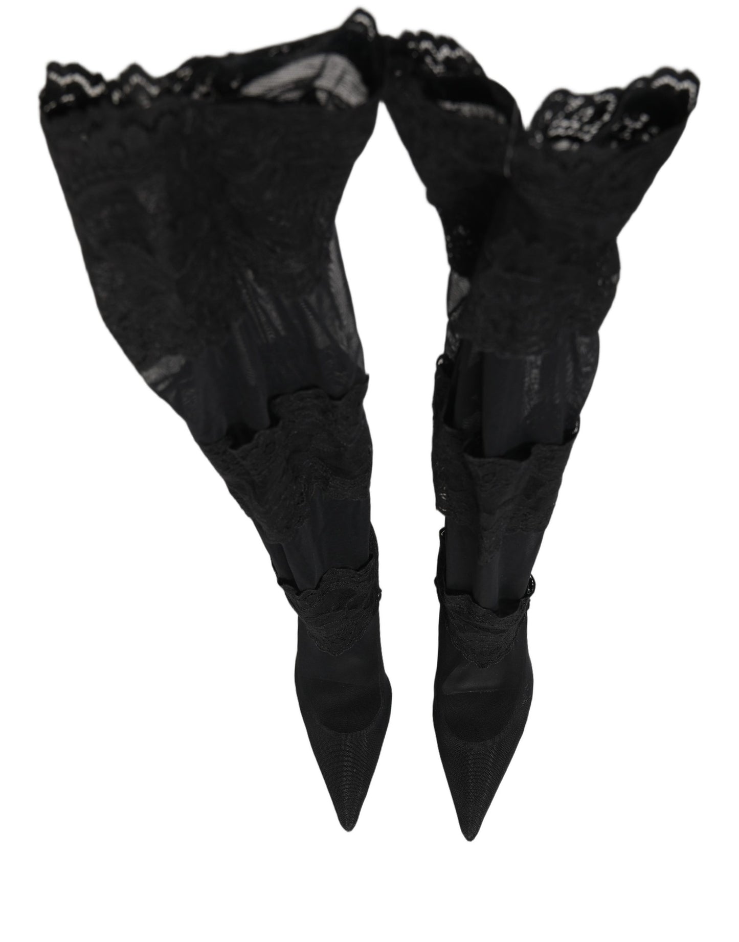Dolce & Gabbana Black Over The Knee Sock Pumps