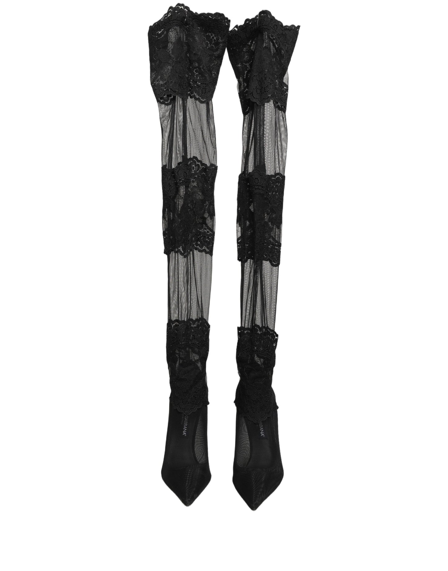 Dolce & Gabbana Black Over The Knee Sock Pumps