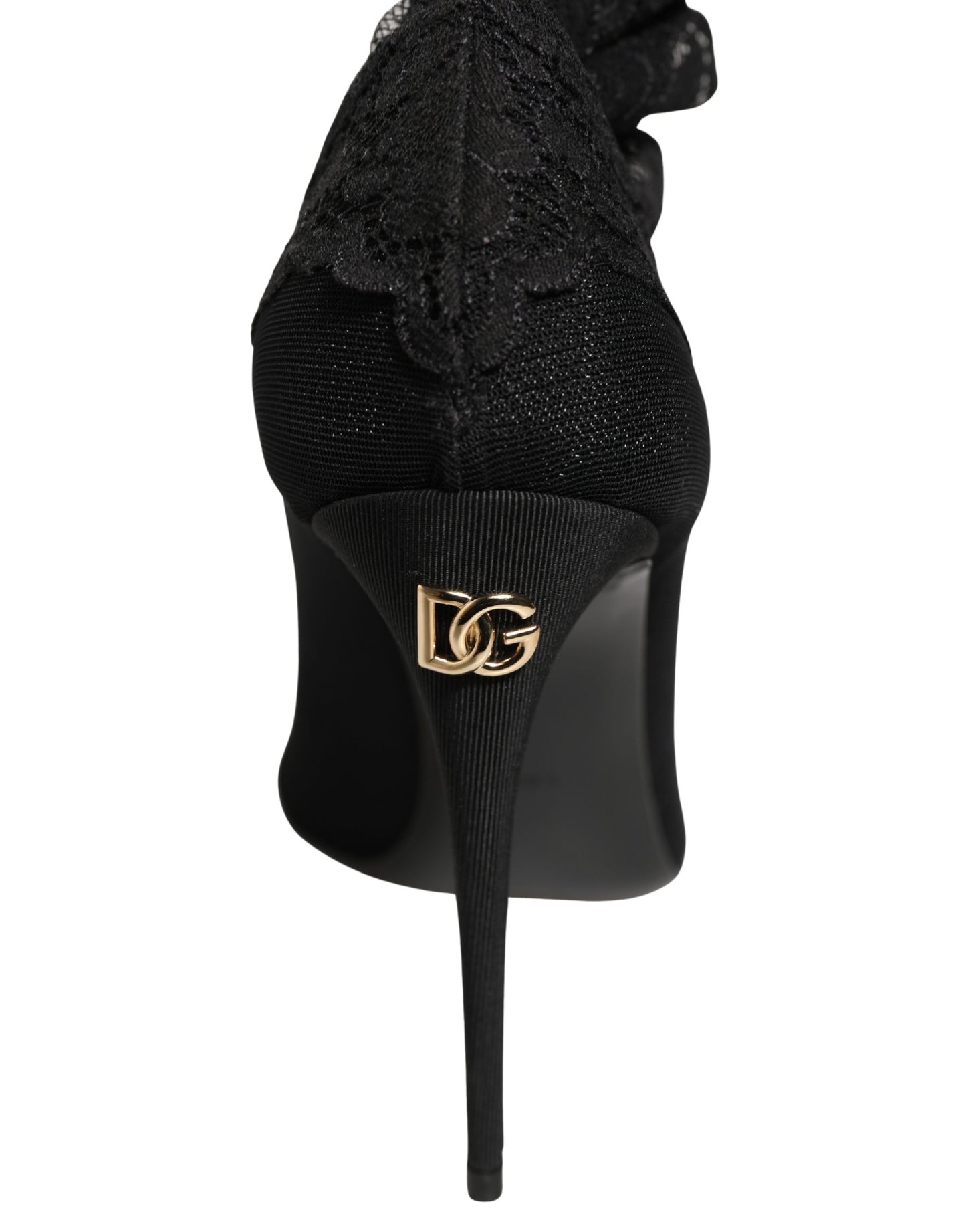 Dolce & Gabbana Black Over The Knee Sock Pumps