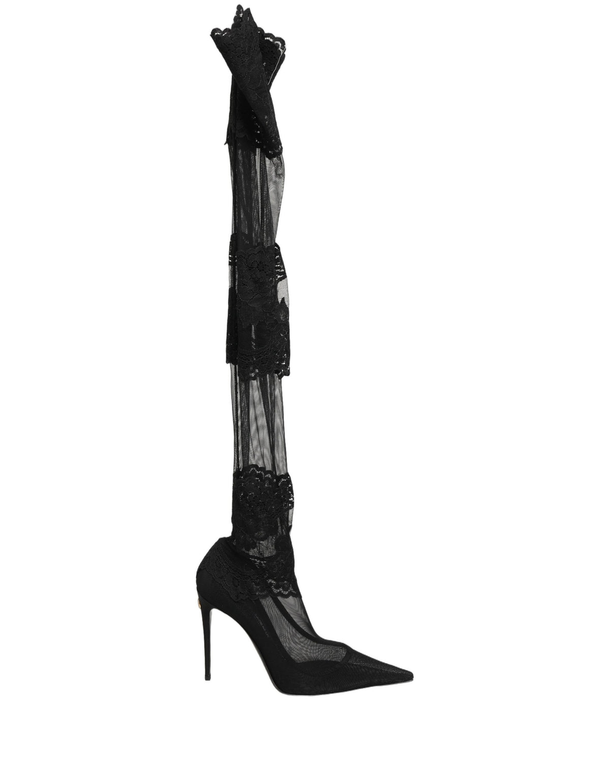 Dolce & Gabbana Black Over The Knee Sock Pumps