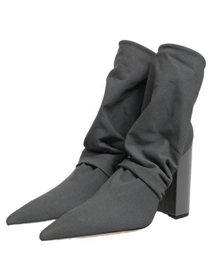 Dolce & Gabbana Gray Stretch Socks Heels Ankle Boots