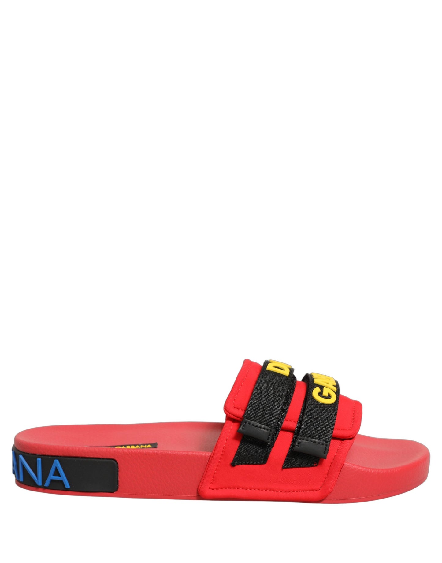 Dolce & Gabbana Red Logo Strap Pool Slide Sandals