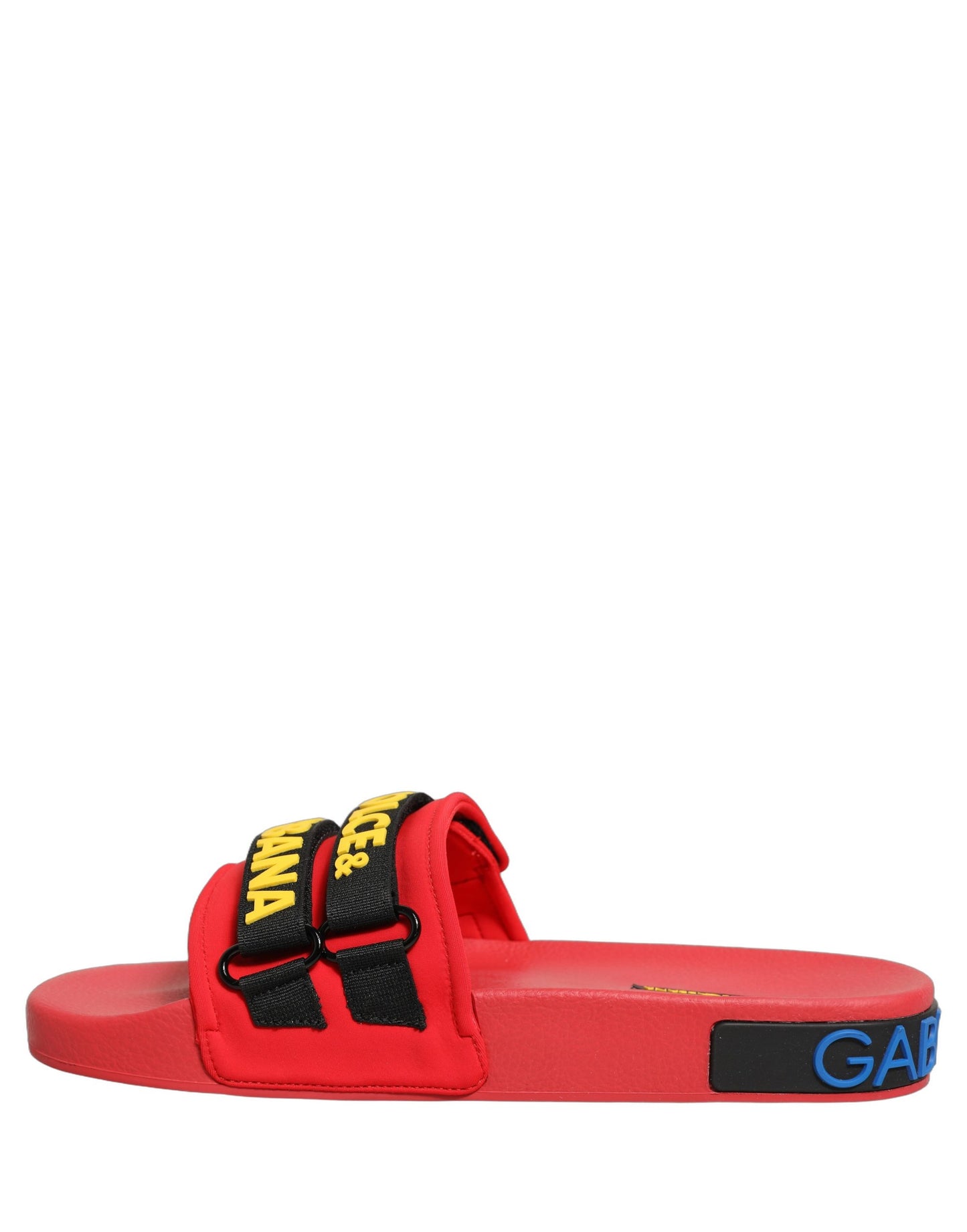 Dolce & Gabbana Red Logo Strap Pool Slide Sandals