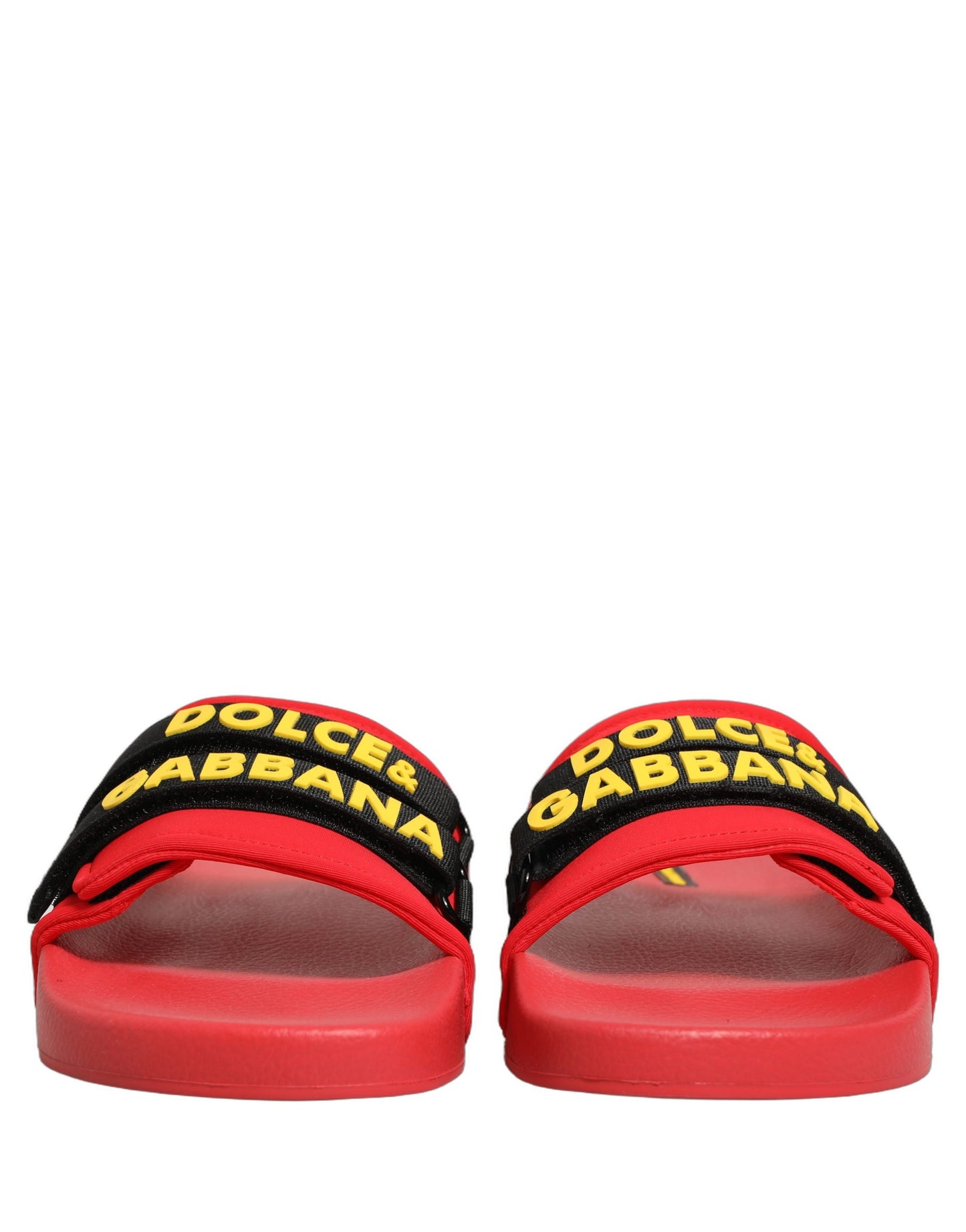 Dolce & Gabbana Red Logo Strap Pool Slide Sandals