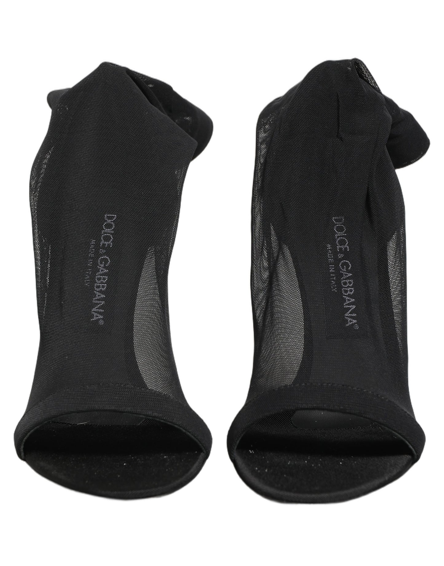Dolce & Gabbana Black Nylon Mesh Sock Style Boots