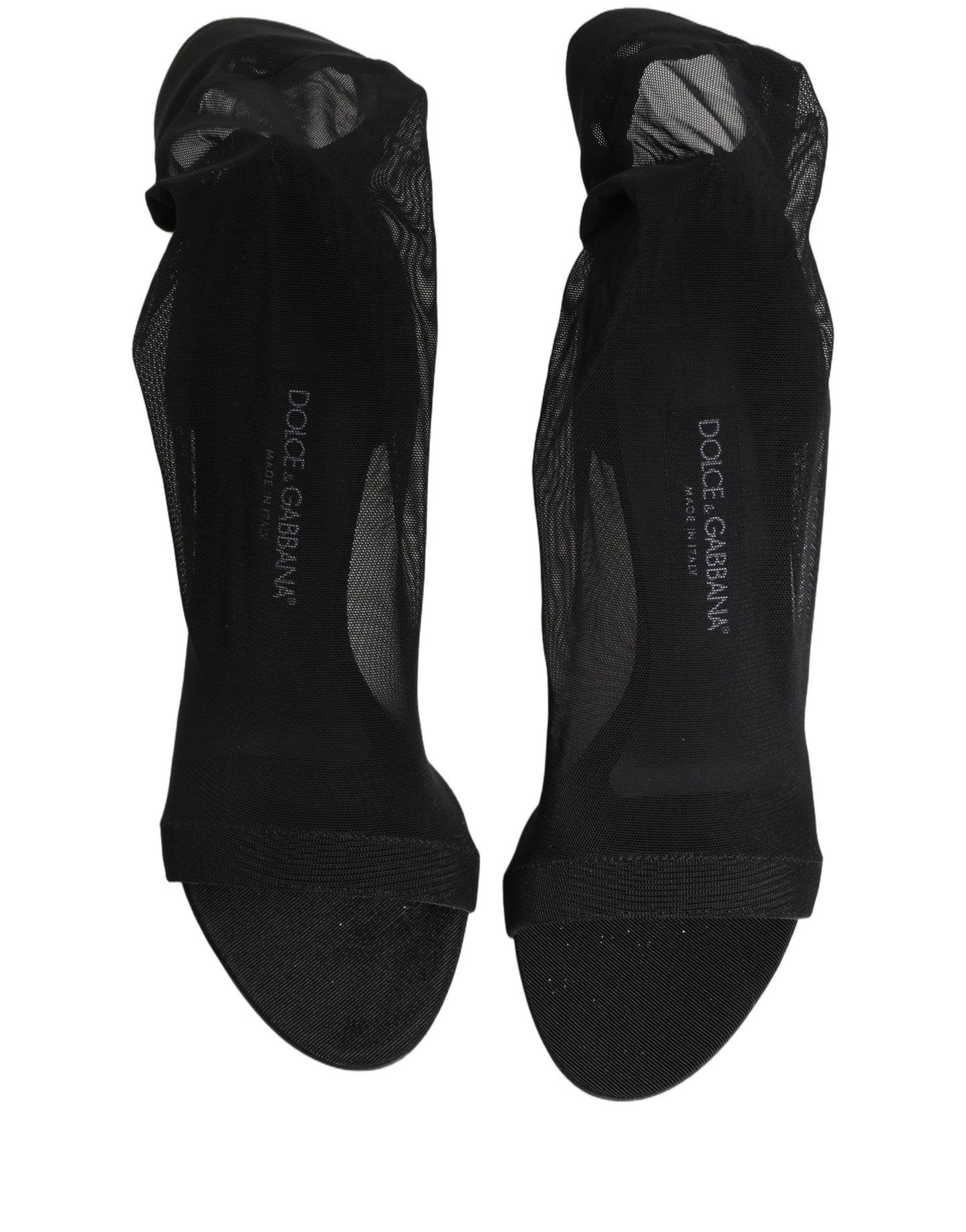 Dolce & Gabbana Black Nylon Mesh Sock Style Boots