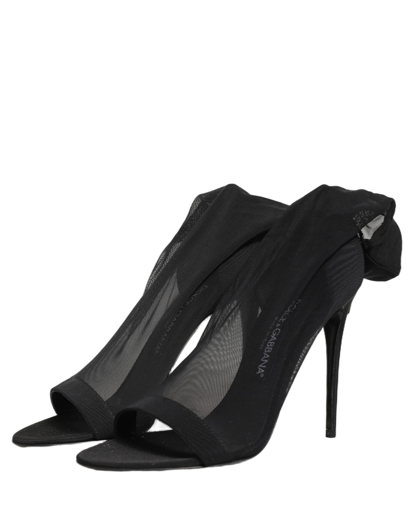 Dolce & Gabbana Black Nylon Mesh Sock Style Boots
