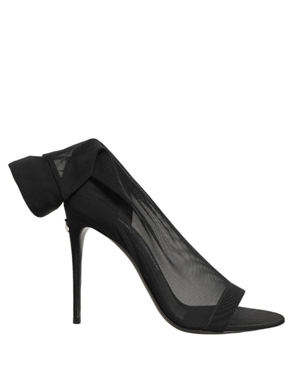 Dolce & Gabbana Black Nylon Mesh Sock Style Boots