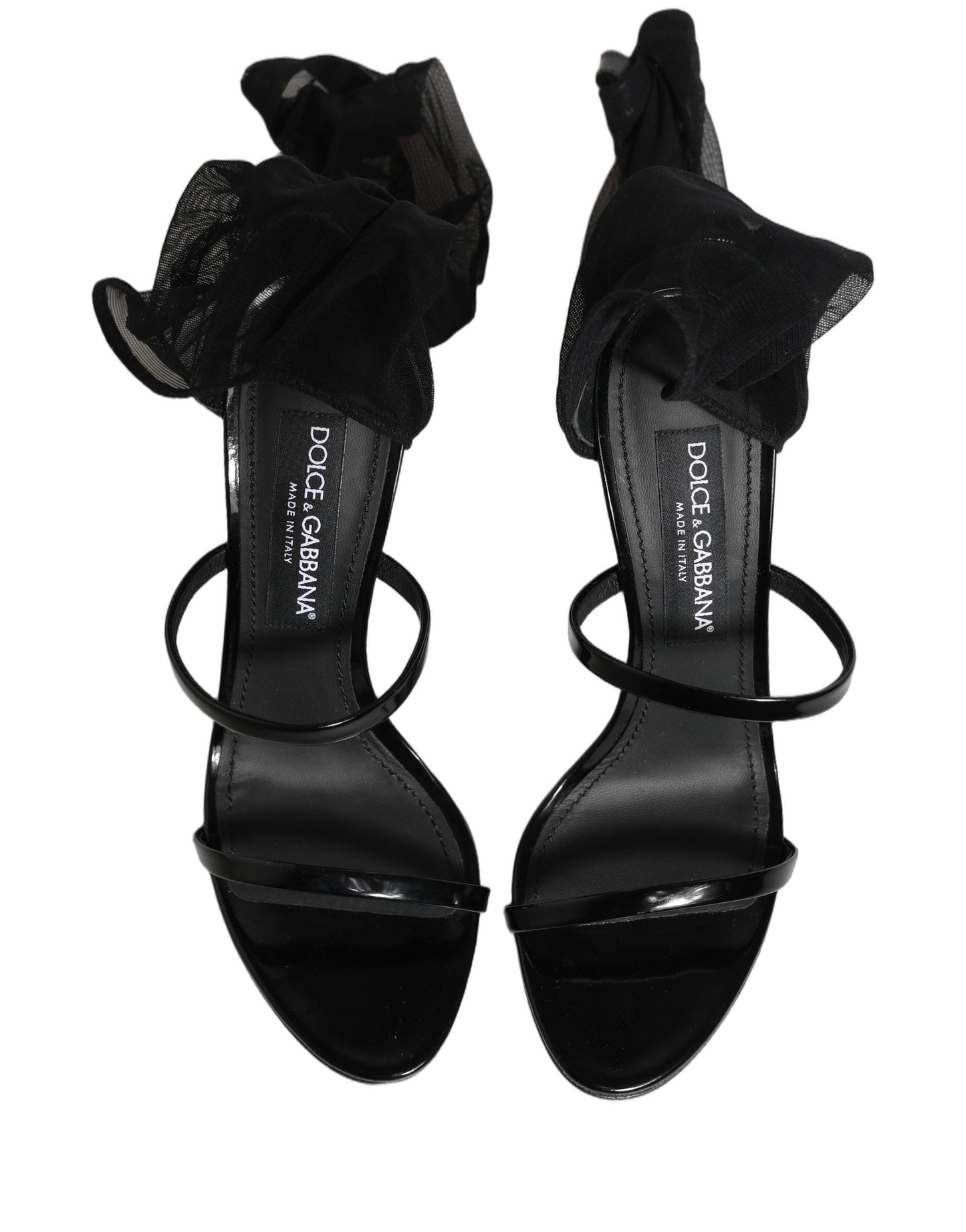 Dolce & Gabbana Black Stiletto Sandals Socks High Boots Shoes EU39/US8.5
