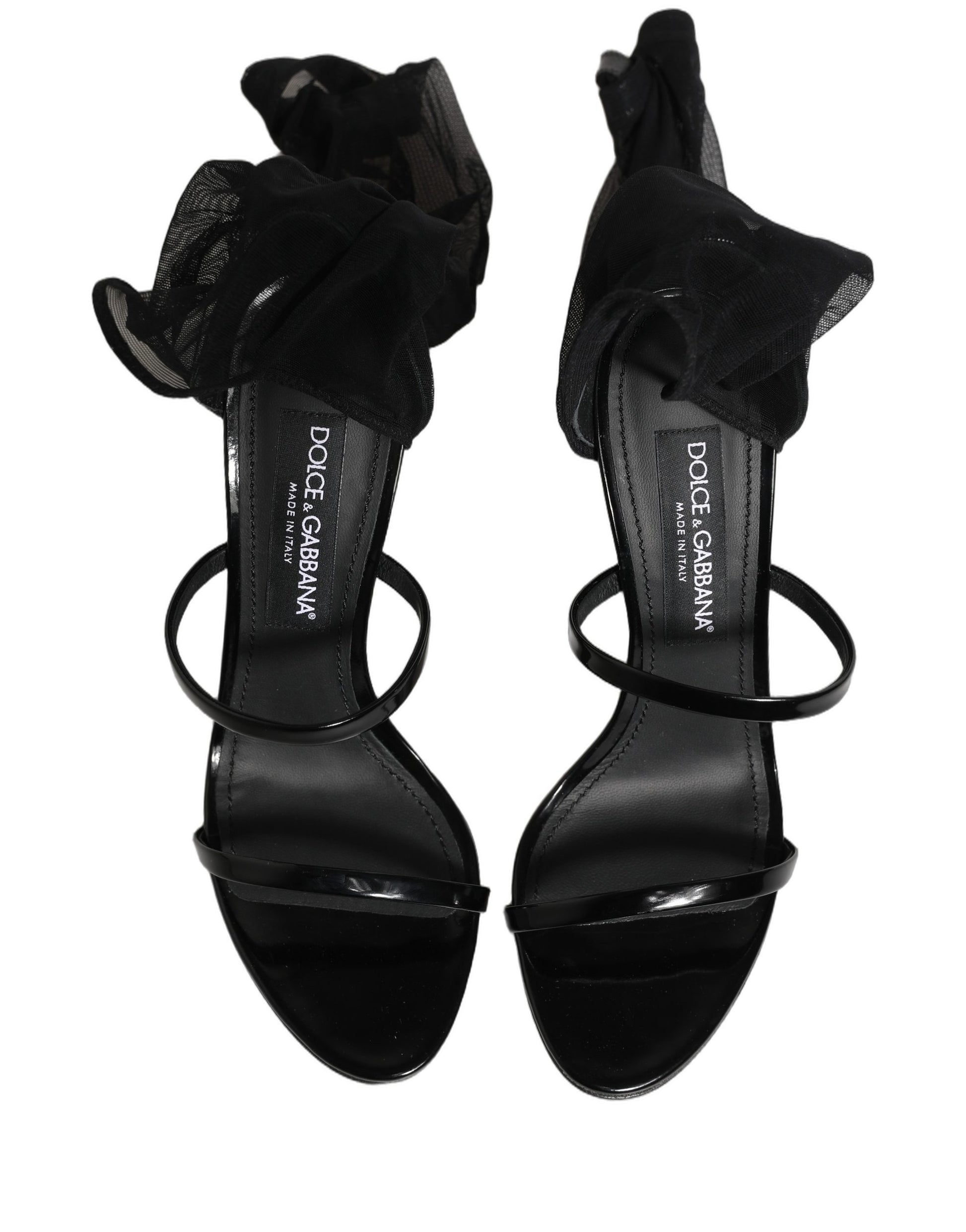 Dolce & Gabbana Black Stiletto Sandals Socks High Boots Shoes EU39/US8.5