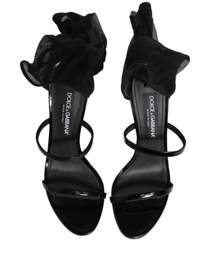 Dolce & Gabbana Black Stiletto Sandals Socks High Boots Shoes EU39/US8.5