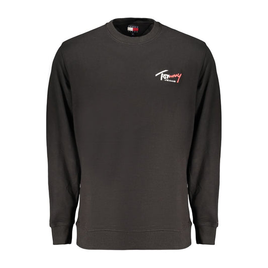 Tommy Hilfiger Black Cotton Sweatshirt - Long-Sleeved Crew Neck