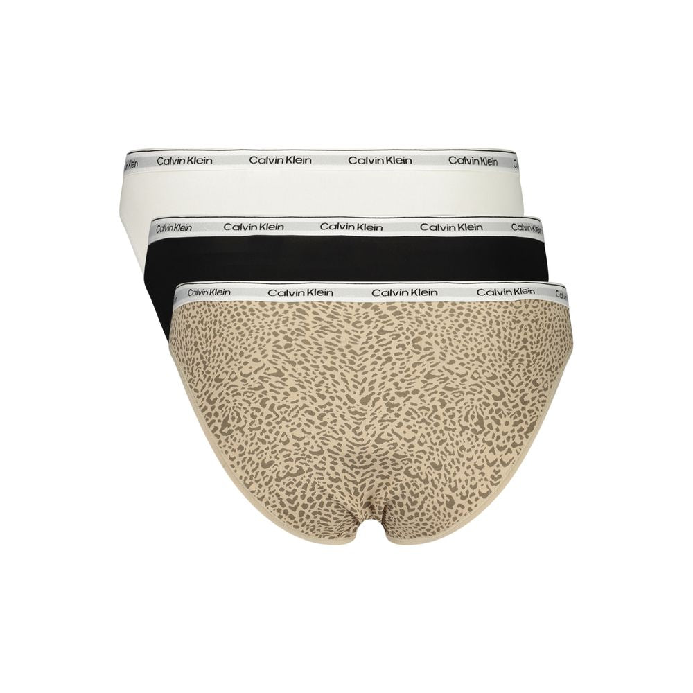 Calvin Klein 3 Pack White, Black Leopard Cotton Panties