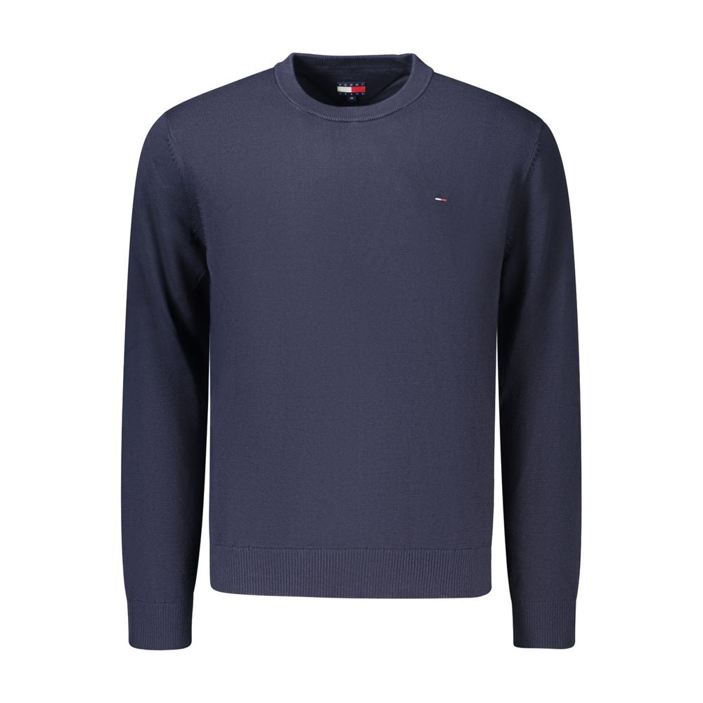 Tommy Hilfiger Blue Cotton Sweatshirt - Long-Sleeved Crew Neck