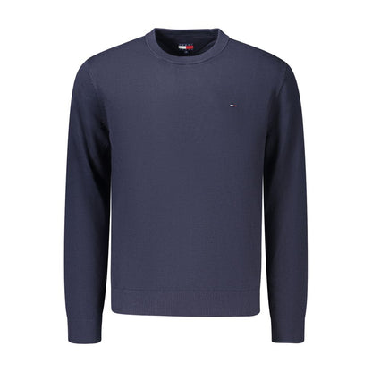 Tommy Hilfiger Blue Cotton Sweatshirt - Long-Sleeved Crew Neck