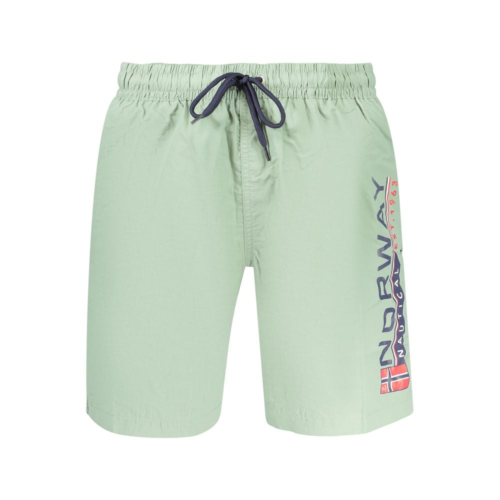 Norway 1963 Green Swim Shorts with Adjustable Drawstring