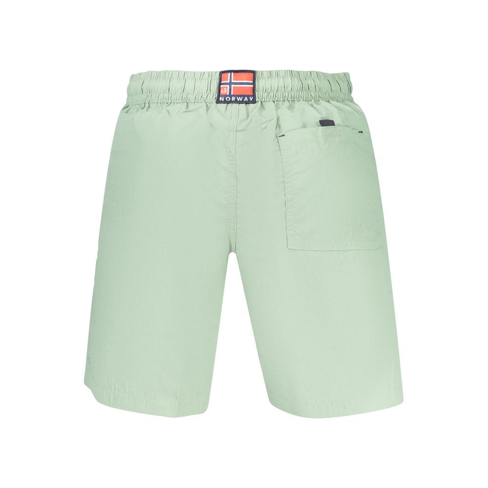 Norway 1963 Green Swim Shorts with Adjustable Drawstring